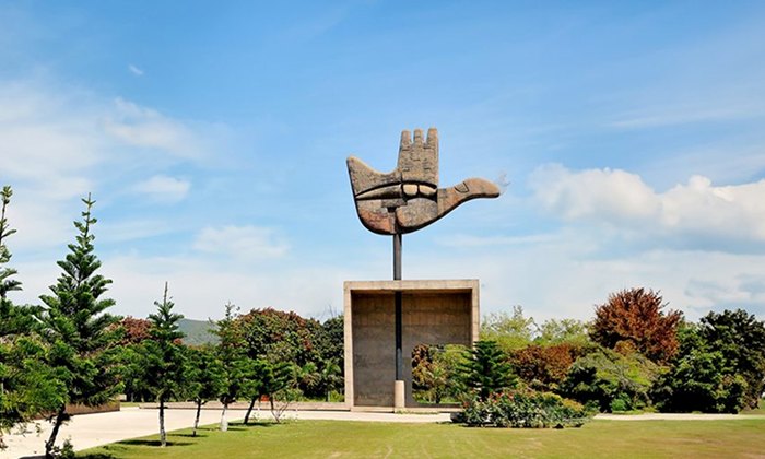 The Open Hand Monument in Chandigarh