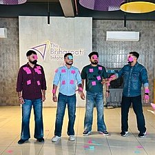 Team members having fun at work