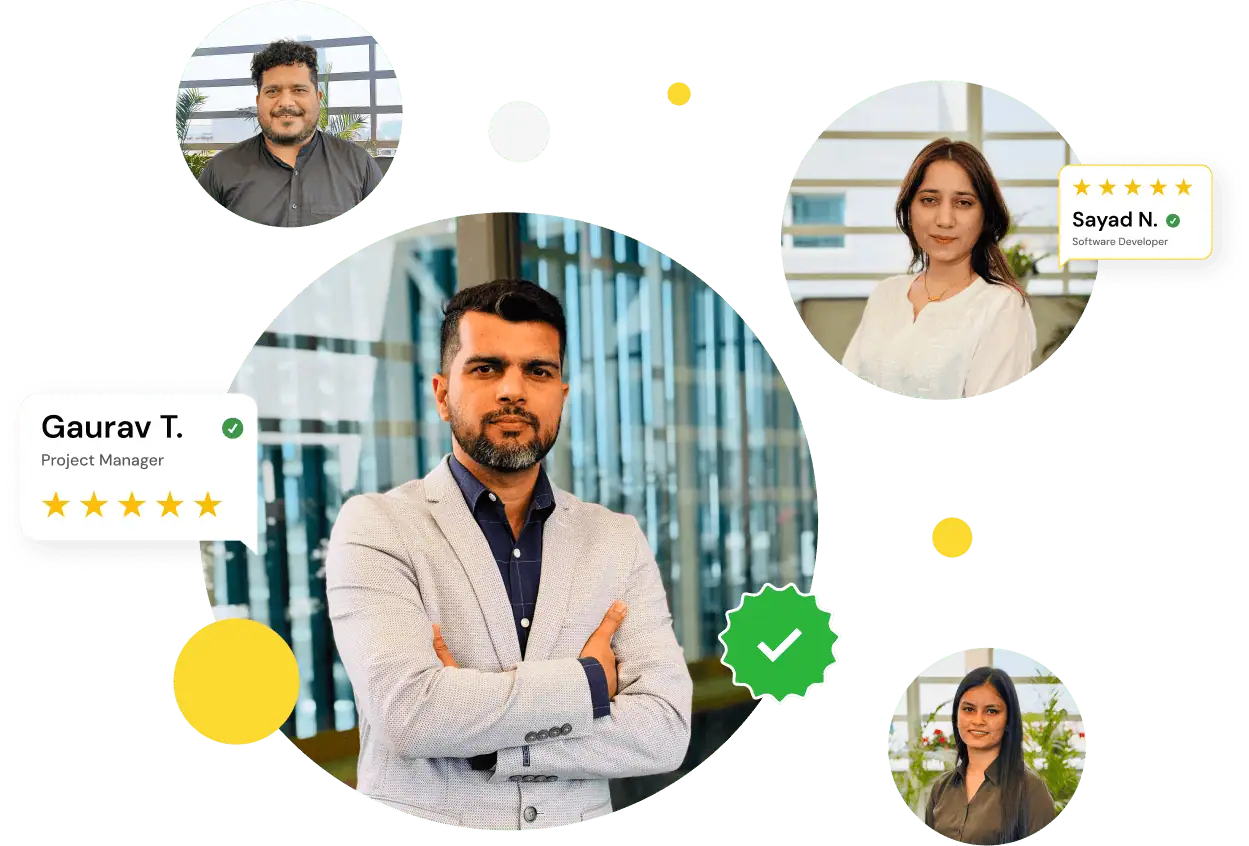 Real developers from our team, rated by clients