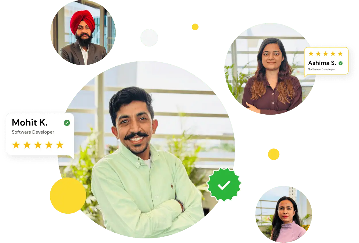 Real developers from our team, rated by clients