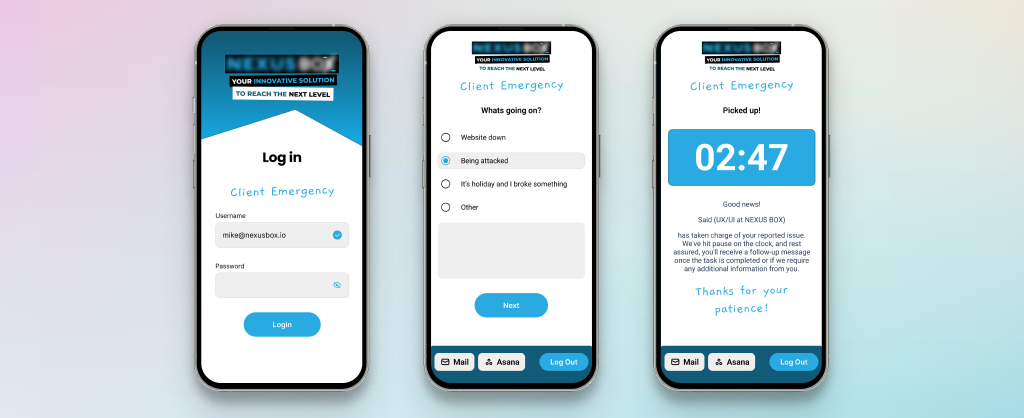Front end of the notification app