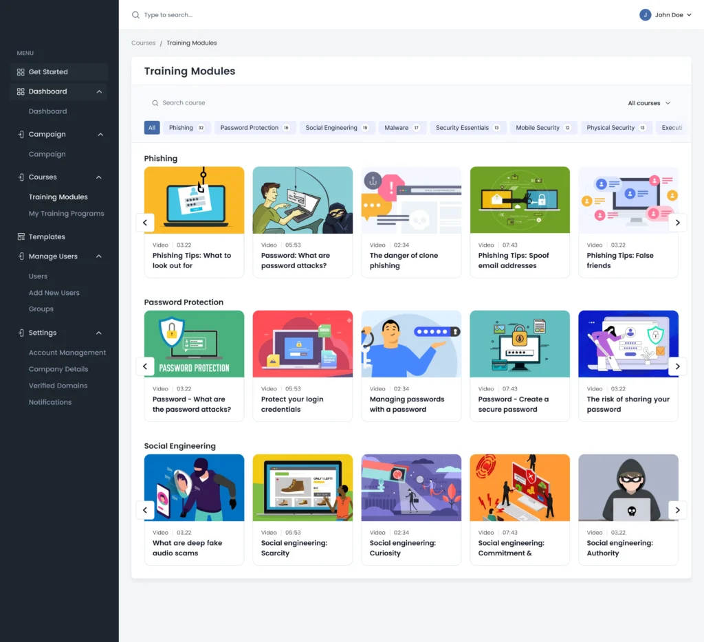 LMS dashboard- course creation and management 