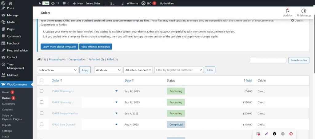 Build Dashboard for WordPress appointment plugin