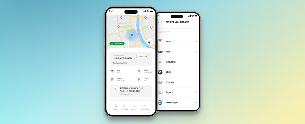 front-end of vehicle recovery mobile app