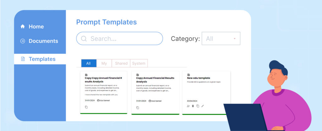 templates tab prompt management tool