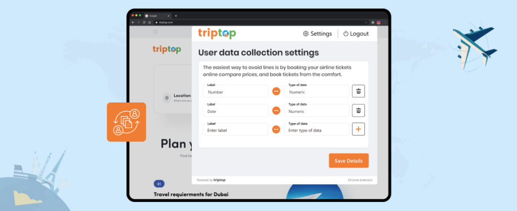 User Data Collection- Chrome Extension for Travel Agents