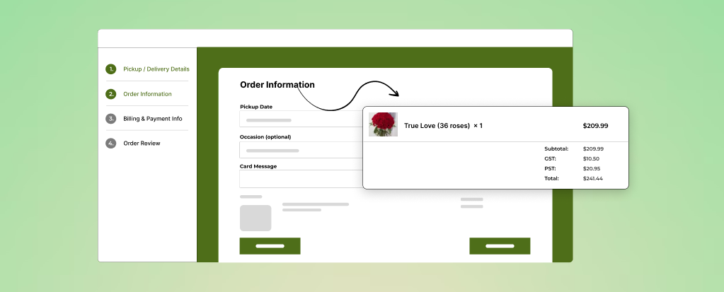 woocommerce one page checkout order info