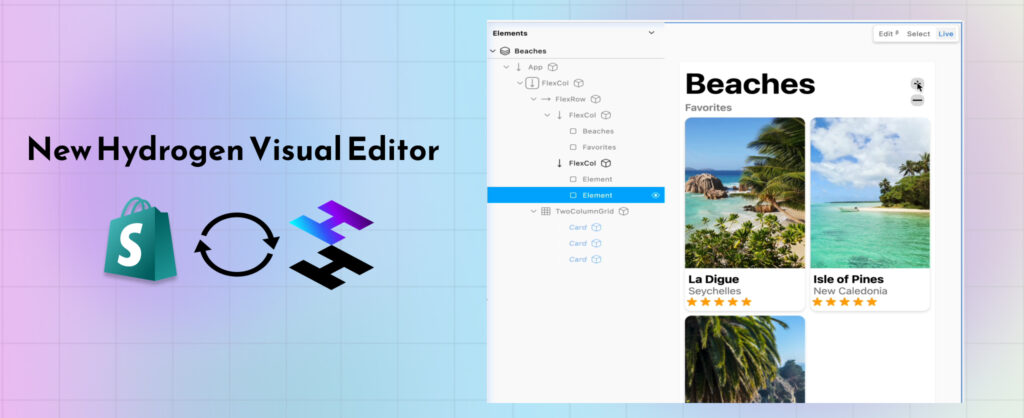 shopify hydrogen visual editor