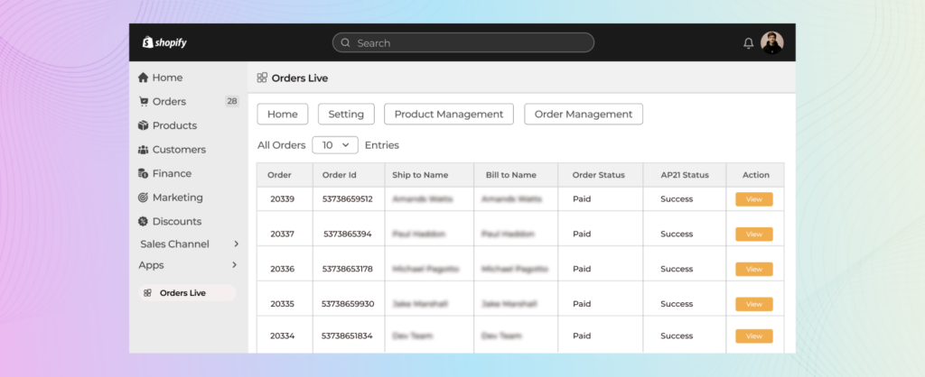 Order Management after AP21 integration 