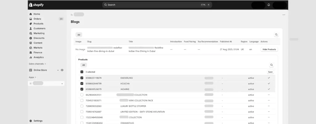 Shopify Content Management App