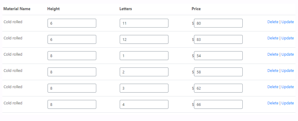 Setting Prices for Font Preview Tool