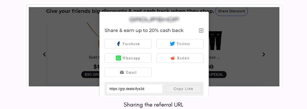 Sharing the Shopify referral URL