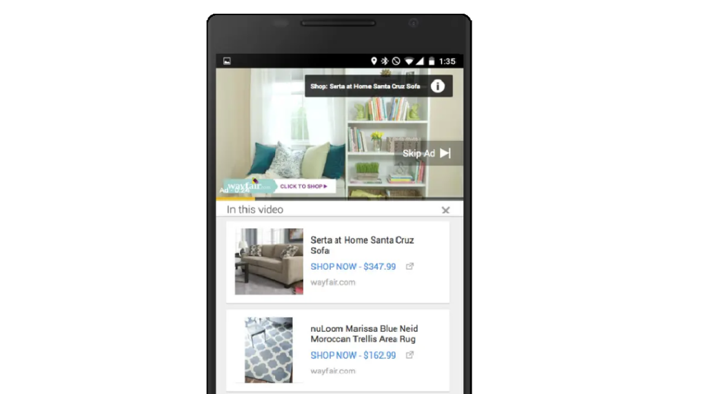 Video Shopping Google Product Listing
